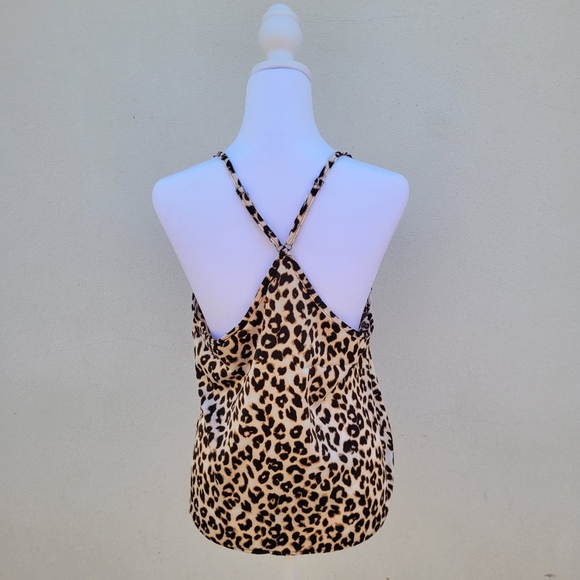 Woven washed Satin Leopard Printed racer back camisole - Picture 2 of 9